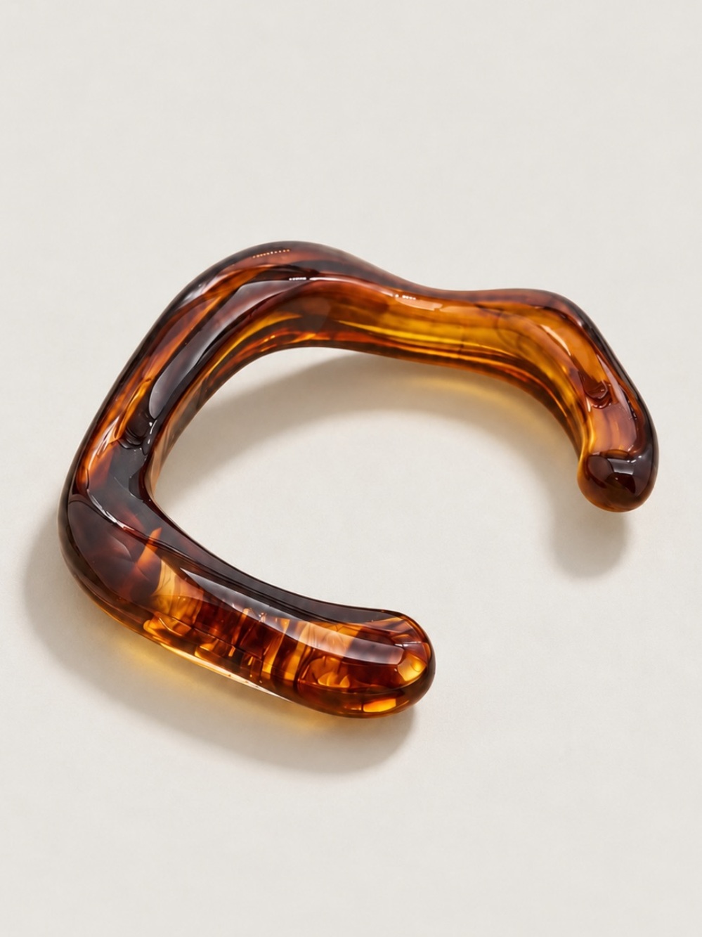 New! Amber Lucite Cuff Bracelet NWOT